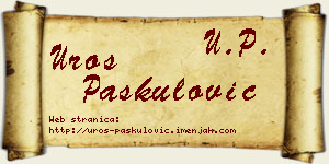 Uroš Paskulović vizit kartica